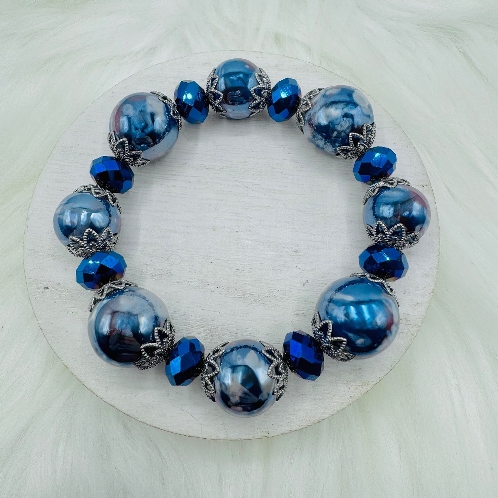 Large Statement Glass Beaded Bracelets Style A - image 1